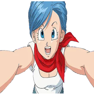 😃 d82f1a83 Bulma Dragon Ball аниме, мультфильм, девушка, голубые волосы, бульма, dragon ball telegram sticker