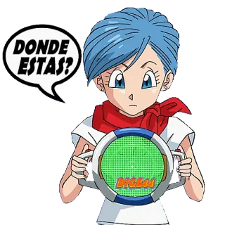 😑 2f926142 Bulma Dragon Ball DONDE ESTAS? อนิเมะ, บลูม่า, ดราก้อนบอล, เรดาร์, ค้นหา telegram sticker