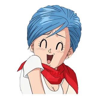 😆 c5675590 Bulma Dragon Ball บูลม่า, ดราก้อนบอล, อนิเมะ, ผู้หญิง, การ์ตูน, มีความสุข telegram sticker