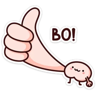 ⭐ bd6b8f4e BO! Pollice, Bene, Carino, Felice, Approvazione telegram sticker