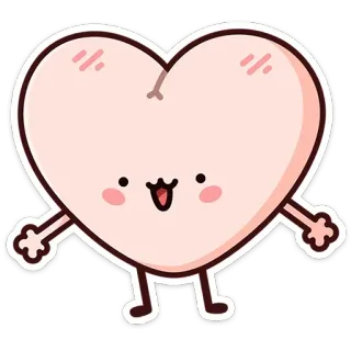 😃 8bb8e9f4 serce, kreskówka, słodki, brzoskwinia, kawaii telegram sticker