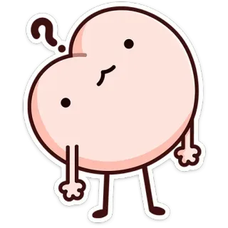 🫤 f8203b28 kreskówka, znak zapytania, uroczy, blob, naklejka telegram sticker