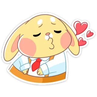 😘 4025cacb kelinci, kartun, imut, ciuman, cinta, hati, hewan telegram sticker
