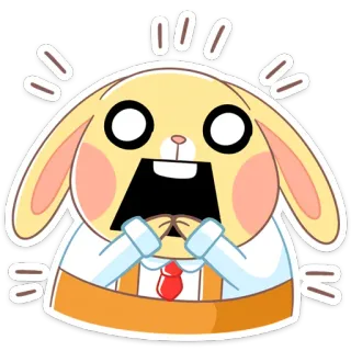 😳 cc509119 kelinci, terkejut, takut, kelinci kecil, kartun, emoji telegram sticker