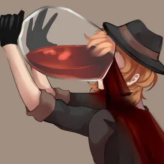 🍷 76a1f192 Wein, Trinken, Glas, Alkohol, Hut, Person telegram sticker