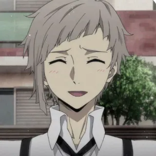 ☺️ ab798c67 Atsushi Nakajima Bungou Stray Dogs Anime, Lächeln, Fröhlich, Süß, Atsushi telegram sticker