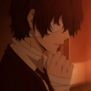 ☄ 72de7ea6 Osamu Dazai Bungo Stray Dogs Anime, Pansements, Dazai, Bungo Stray Dogs, Personnage, Portrait telegram sticker