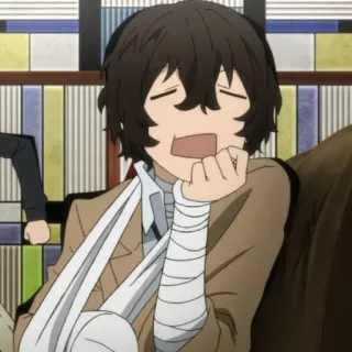 ☄ 9f18ea2c Osamu Dazai Bungo Stray Dogs Anime, Bandages, Bâillement, Dazai Osamu, Bungo Stray Dogs telegram sticker