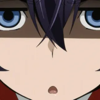 ☄ de944986 animé, personnage, portrait, yeux bleus, cheveux foncés telegram sticker