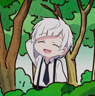 💛 2d322277 Atsushi Nakajima Bungo Stray Dogs Аниме, Мультфильм, Улыбка, Милый, Весёлый telegram sticker