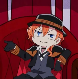 💛 66a4e4f9 Chuuya Nakahara Bungou Stray Dogs Аниме, Чиби, Персонаж, Bungou Stray Dogs telegram sticker