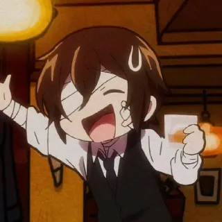 💛 9293cf7e Dazai Osamu Bungou Stray Dogs Аниме, Милый, Чиби, Дадзай Осаму, Bungou Stray Dogs telegram sticker