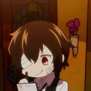 💛 cc466883 Osamu Dazai Bungo Stray Dogs Аниме, Манга, Чиби, Bungo Stray Dogs, Дазай Осаму, Бинты, Детектив telegram sticker