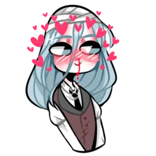 🥰 104bdfec Anime, Manga, Sangue, Bende, Cuori telegram sticker