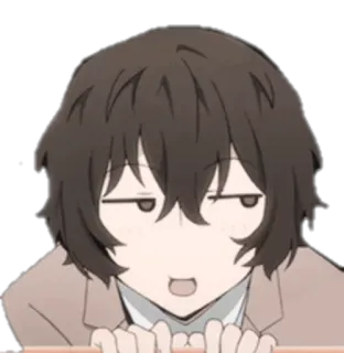 😏 08c2bf63 Osamu Dazai Bungou Stray Dogs anime, dazai, bungou stray dogs, character, funny whatsapp sticker