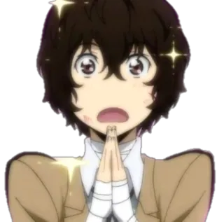 😍 4a5e4985 Osamu Dazai Bungo Stray Dogs anime, dazai, bungo stray dogs, happy, cute whatsapp sticker