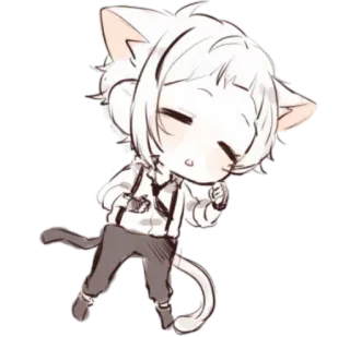 😴 5b467317 Atsushi Nakajima Bungo Stray Dogs anime, cat, chibi, atsushi, nakajima whatsapp sticker
