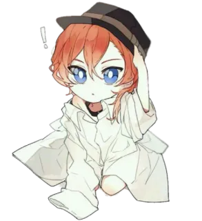 💓 e5ea61f1 anime, chibi, cute, boy, hat whatsapp sticker
