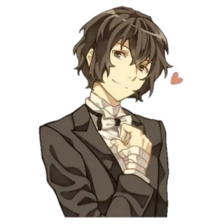 💕 ef514b18 Osamu Dazai Bungou Stray Dogs anime, manga, dazai, bungou stray dogs, smiling whatsapp sticker
