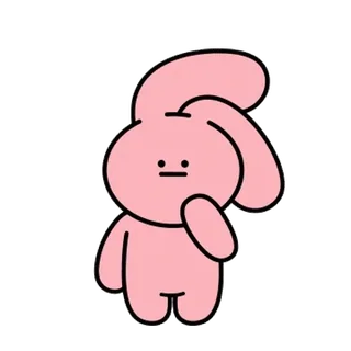 😘 01234f76 кролик, розовый, мультфильм, милый, персонаж whatsapp sticker