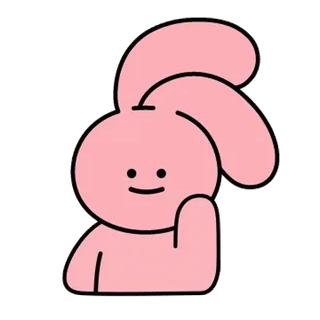 😘 095ae5a3 розовый кролик, мультфильм, милый, иллюстрация, кролик whatsapp sticker