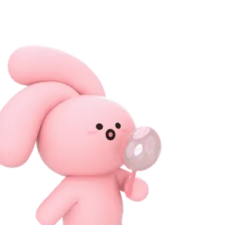 💋 16759a08 зайчик, розовый, милый, персонаж, каваий, стикер whatsapp sticker