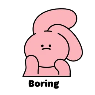 😔 2c38a389 Boring скучный, кролик, грустный, мультфильм whatsapp sticker