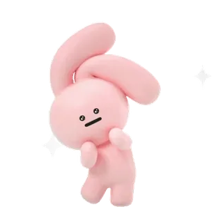 🎈 347220f6 розовый кролик, милый, мультик, животное, каваи, кролик whatsapp sticker