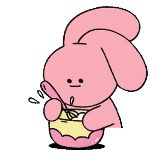 🧁 b5c74ad6 кролик, готовка, венчик, мультфильм, розовый, милый, каваий whatsapp sticker