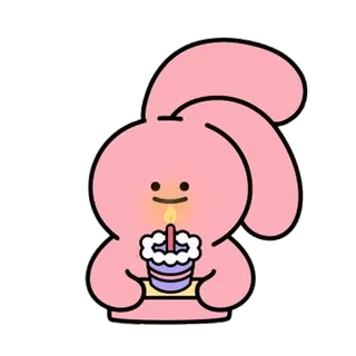 🎂 c5b8c13f кролик, зайчик, торт, день рождения, милый, мультфильм, наклейка, праздник whatsapp sticker