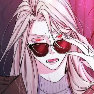 🤨 ab0ef0fc 漫画, 网络漫画, 角色, 太阳镜, 长发, 动漫, 卡通 telegram sticker