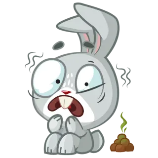 😱 38d19758 rabbit, cartoon, animal, bunny, cute, scared, frightened whatsapp sticker