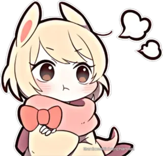 😡 25d19c0a lapin, fille, mignon, kawaii, animé, autocollant telegram sticker