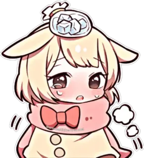 🤒 4db5de15 Anime, Mignon, Chibi, Poche de glace, Triste, Kawaii telegram sticker