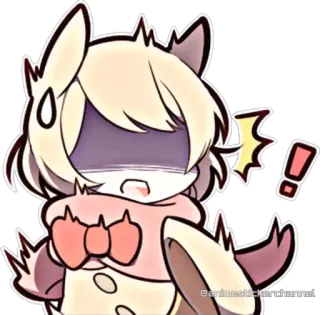 😨 6c9e6625 anime, kawaii, mignon, sticker, dessin animé, personnage, exclamation telegram sticker
