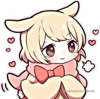 🥰 91831890 animeestickerchannel sticker, anime, chibi, kawaii, mignon, coeurs telegram sticker