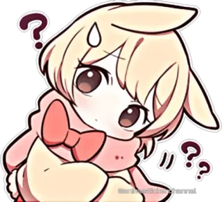 🤔 a7ca118c Anime, Dessin animé, Mignon, Confus, Sticker, Points d'interrogation, Kawaii telegram sticker