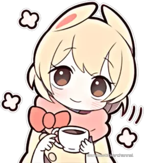 😊 b699dffe Anime, Lapin, Kawaii, Mignon, Thé, Écharpe telegram sticker