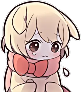 😱 c15bfbc7 animé, mignon, chien, kawaii, triste, illustration telegram sticker