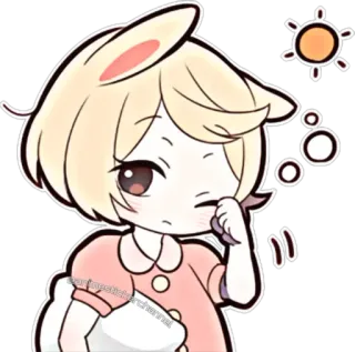 🥱 c6b28a4e Animé, Chibi, Kawaii, Endormi, Fatigué, Lapin, Mignon telegram sticker