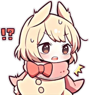 😅 dcd10d7f !?! sticker, anime, mignon, kawaii, exclamation telegram sticker
