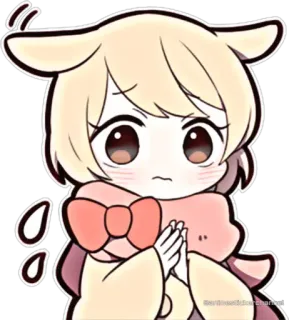 🥺 dfcf54dc earthwormalicechannel kawaii, mignon, animé, fille, dessin animé, doux, rougir, écharpe telegram sticker
