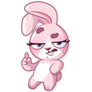 👸 90812cf0 만화, 토끼, 분홍색, 토끼, 동물, 귀여운 telegram sticker