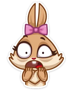 😳 deb3f623 토끼, 토끼, 만화, 스티커, 동물, 귀여운, 충격, 무서워하는 telegram sticker