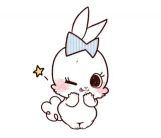 🐇 00527821 かわいい, ウサギ, ウサギ, 動物, カワイイ, キラキラ, ウインク, アニメ telegram sticker