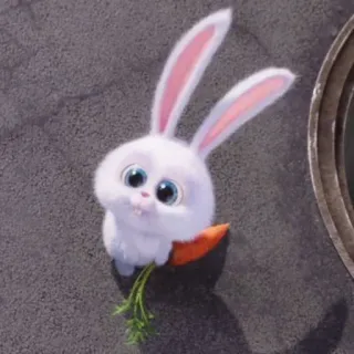 🐰 15061cbb Snowball The Secret Life of Pets królik, zajączek, marchewka, słodki, zwierzę, kreskówka whatsapp sticker