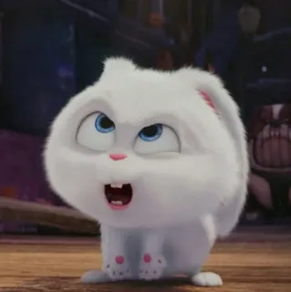 🐰 4fd48e21 Snowball The Secret Life of Pets królik, słodki, zwierzę, kreskówka, zwierzak, biały whatsapp sticker