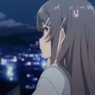 🐰 4aa85766 Mai Sakurajima Rascal Does Not Dream of Bunny Girl Senpai Anime, Bunny Girl Senpai, Mai Sakurajima, Nuit whatsapp sticker