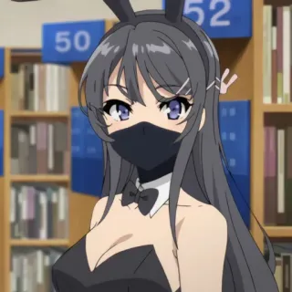 🐰 c878ce95 Mai Sakurajima Rascal Does Not Dream of Bunny Girl Senpai Anime, Bunny girl, Mignon, Personnage, Rascal Does Not Dream of Bunny Girl Senpai, Mai Sakurajima, Masque, Bibliothèque whatsapp sticker