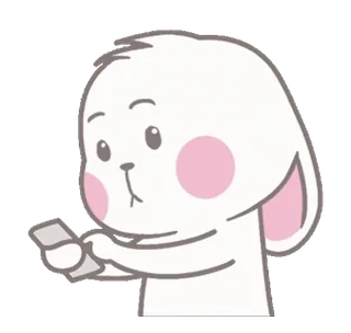 📱 46bf9a69 coniglio, cartone animato, personaggio, animale, bianco, carino, giocando, carte whatsapp sticker